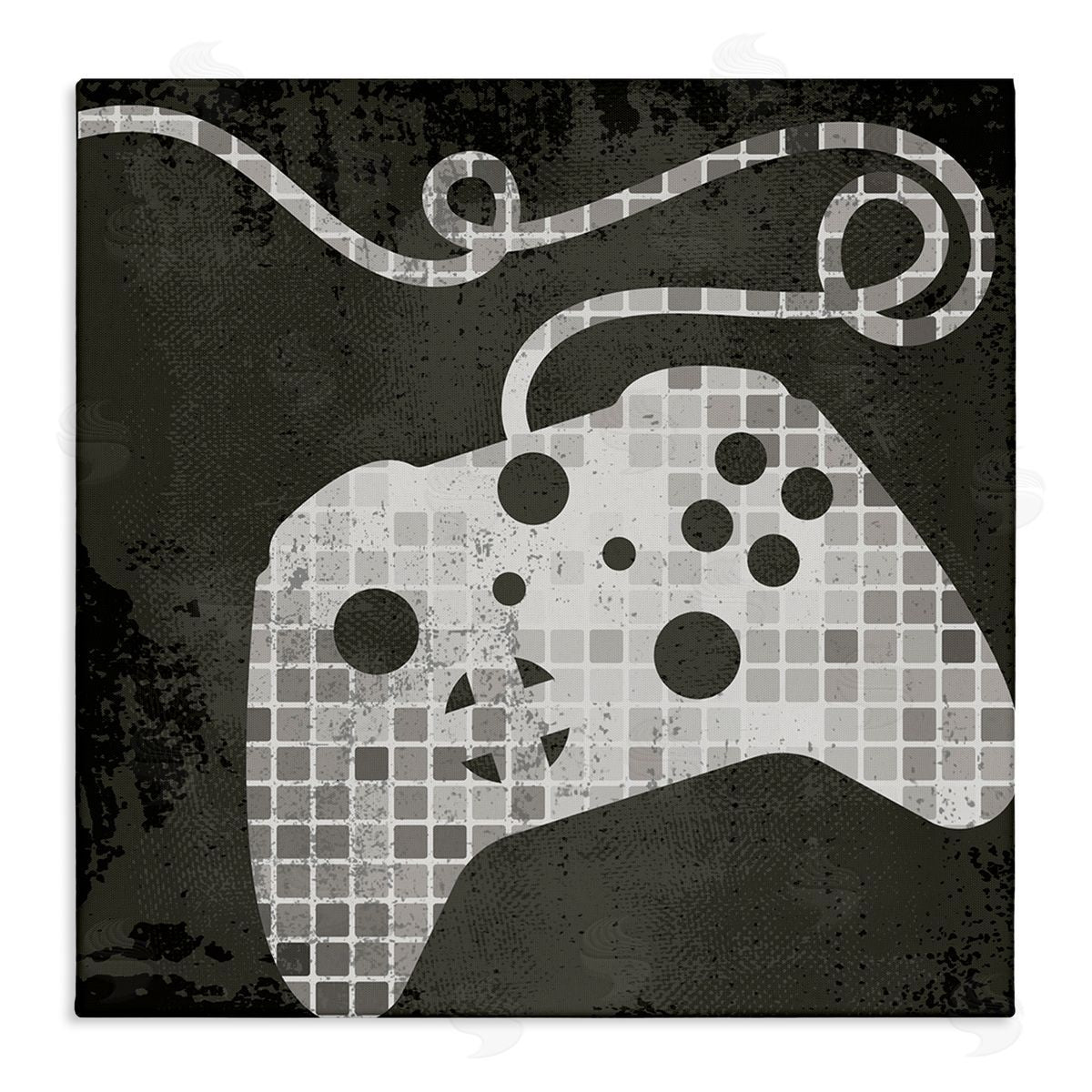 Stupell Studio Video Game Controller Outline Geometric Square Pattern Canvas Wall Art