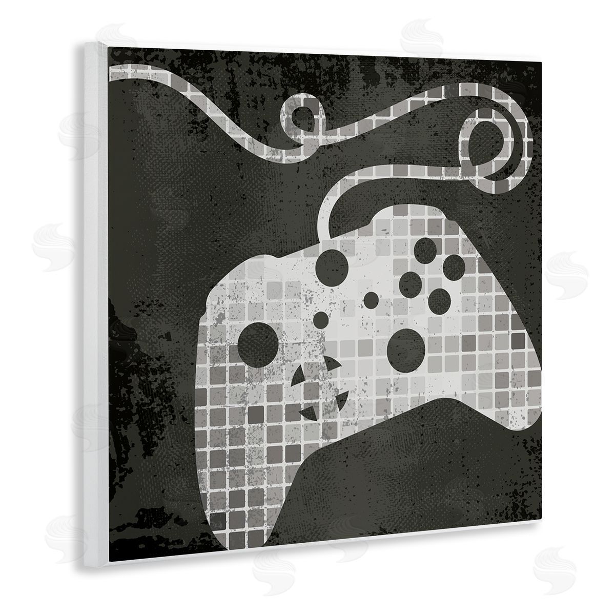 Stupell Studio Video Game Controller Outline Geometric Square Pattern Wall Plaque Art