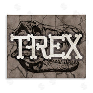 Stupell Studio | T-Rex Bone Typography Large Dinosaur Skull