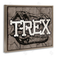 Stupell Studio | T-Rex Bone Typography Large Dinosaur Skull