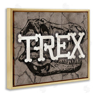 Stupell Studio | T-Rex Bone Typography Large Dinosaur Skull