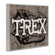 Stupell Studio | T-Rex Bone Typography Large Dinosaur Skull