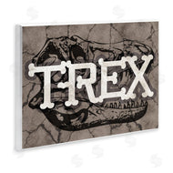 Stupell Studio | T-Rex Bone Typography Large Dinosaur Skull