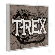 Stupell Studio | T-Rex Bone Typography Large Dinosaur Skull
