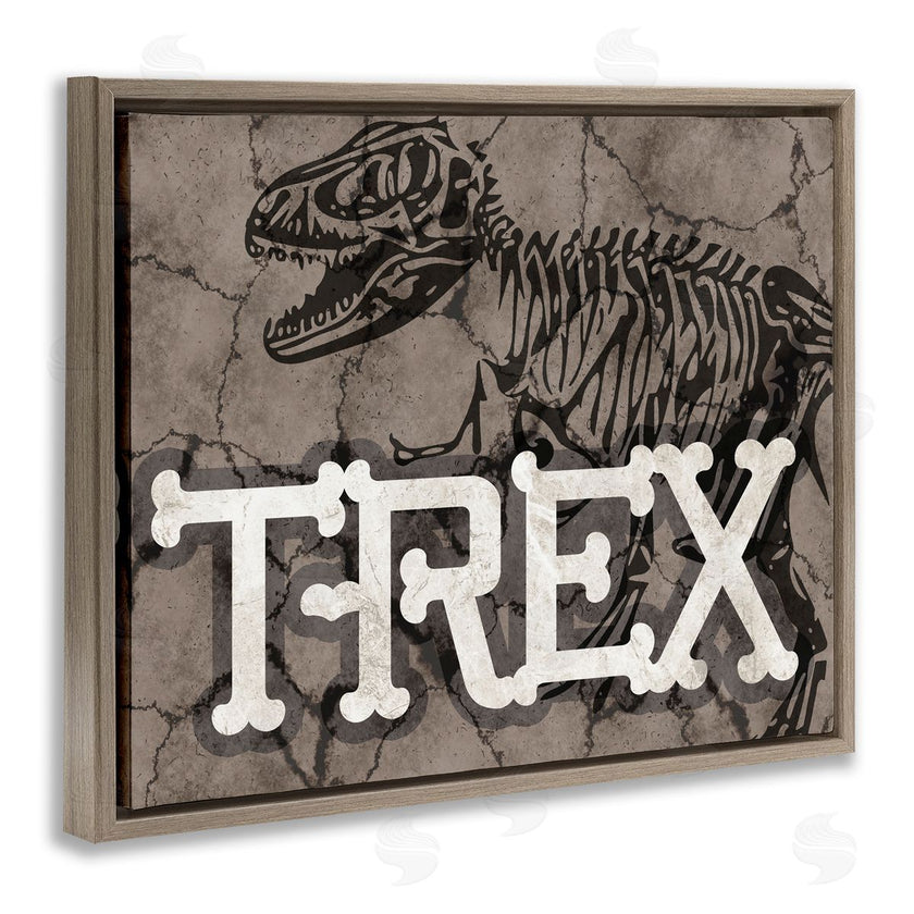 Stupell Studio | Ancient T-Rex Skeleton Large Reptile Bone Typography