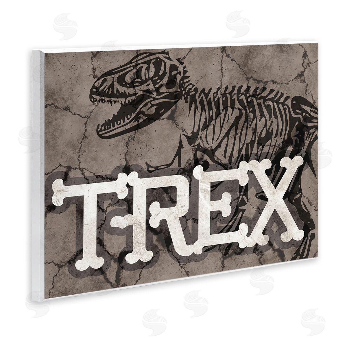 Stupell Studio Ancient T-Rex Skeleton Large Reptile Bone Typography Wall Plaque Art