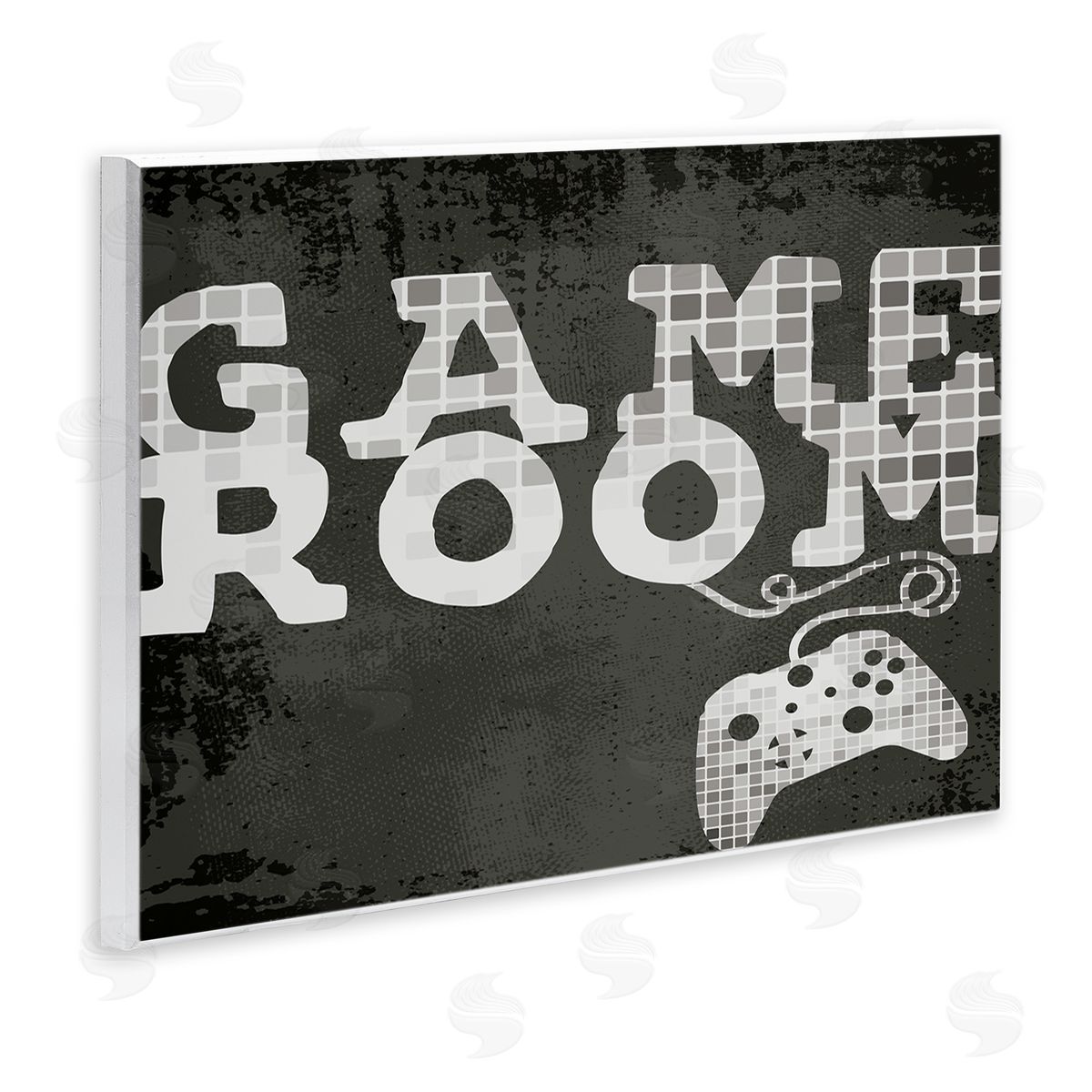 Stupell Studio Game Room Phrase Video Controller Geometric Pattern Wall Plaque Art