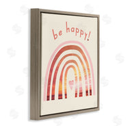 Stupell Studio | Be Happy Phrase Warm Tone Beach Rainbow