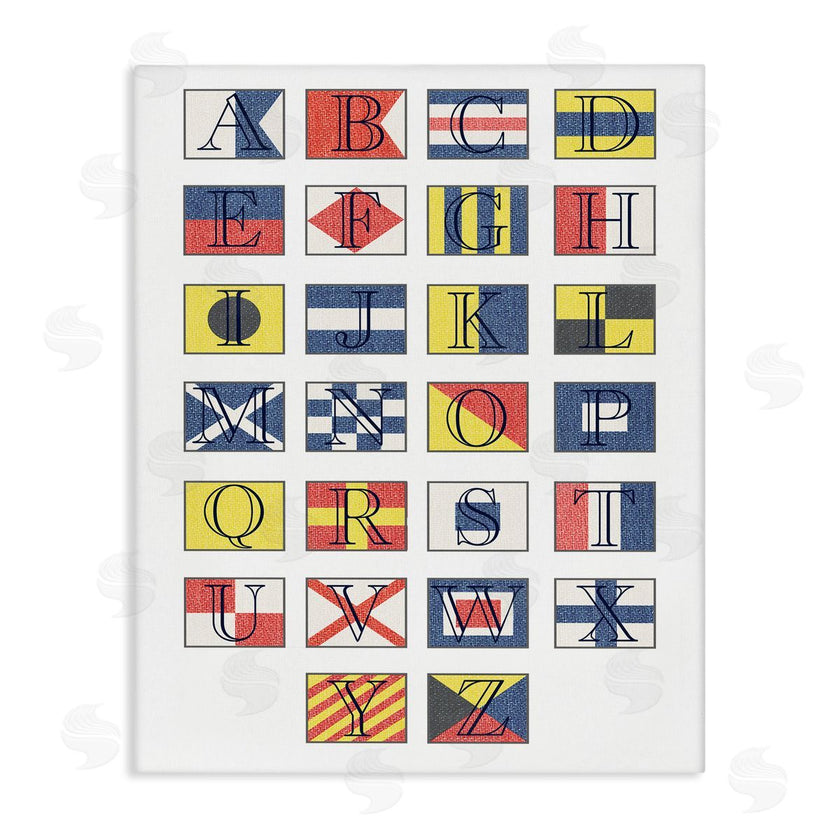 Stupell Studio | Boating Flag Alphabet Geometric Nautical Chart