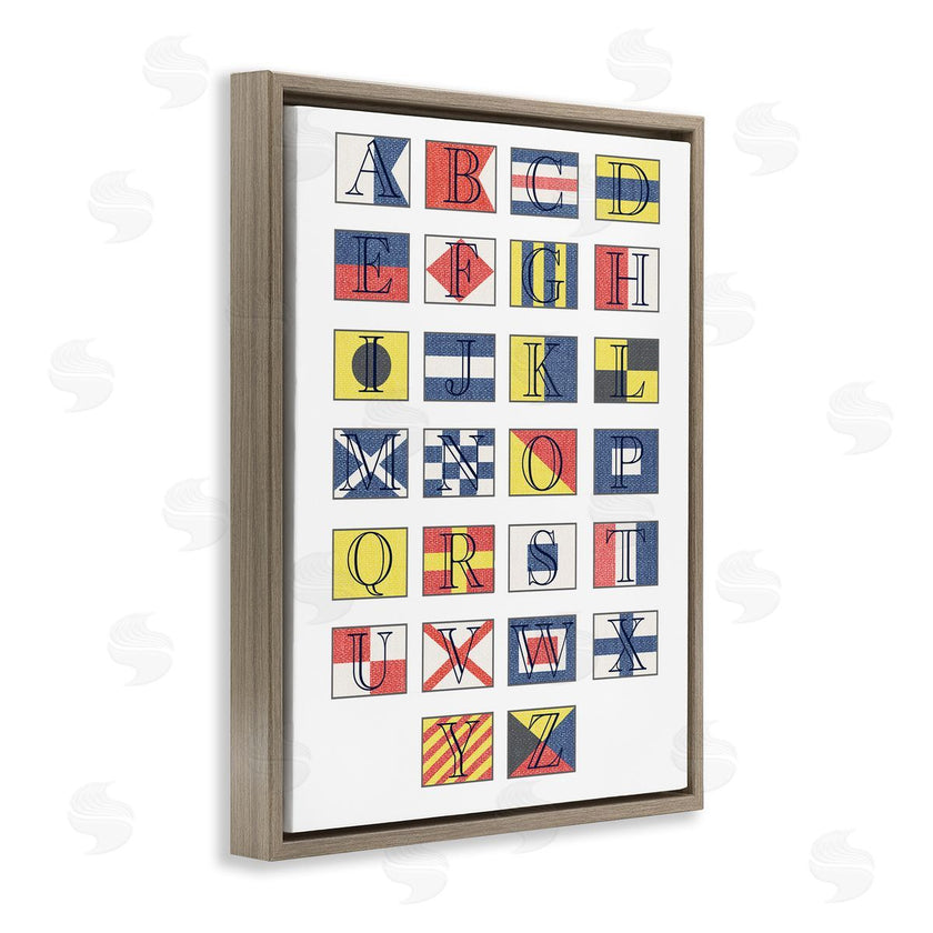 Stupell Studio | Boating Flag Alphabet Geometric Nautical Chart