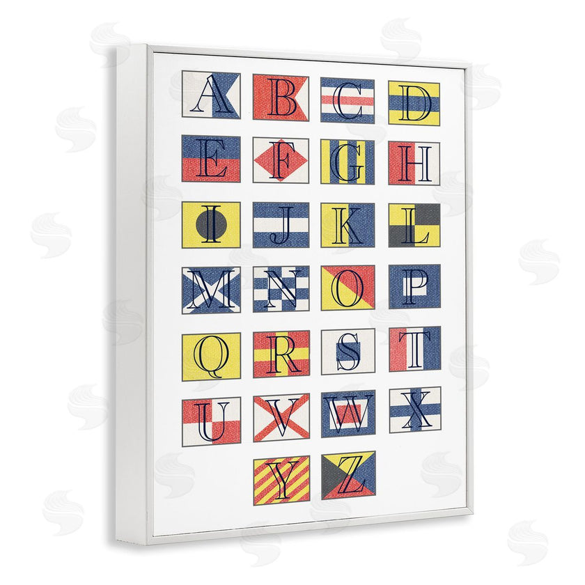 Stupell Studio | Boating Flag Alphabet Geometric Nautical Chart