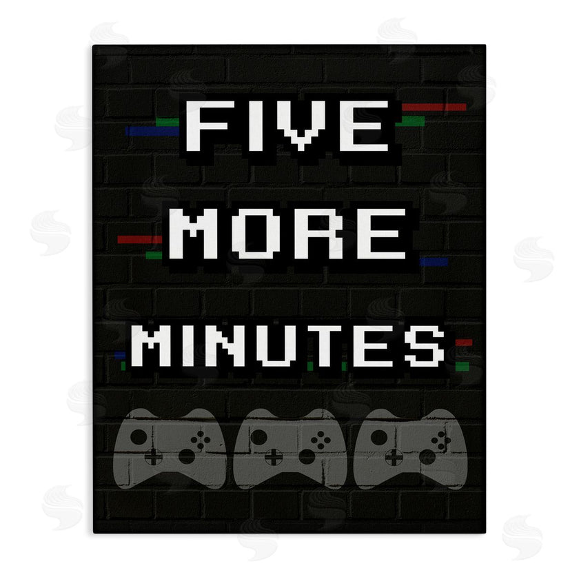 Stupell Studio | Five More Minutes Video Game Phrase Retro Bricks