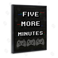 Stupell Studio | Five More Minutes Video Game Phrase Retro Bricks