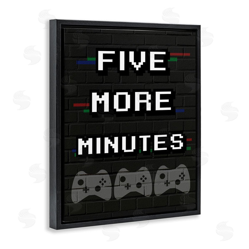 Stupell Studio | Five More Minutes Video Game Phrase Retro Bricks