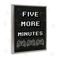 Stupell Studio | Five More Minutes Video Game Phrase Retro Bricks