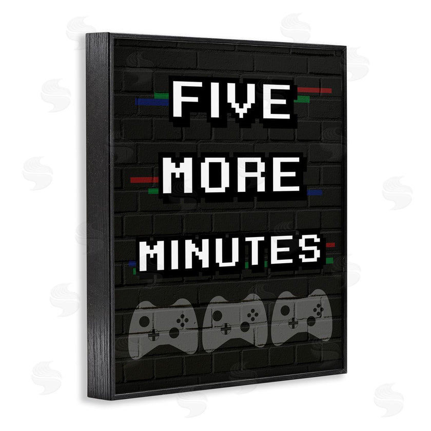 Stupell Studio | Five More Minutes Video Game Phrase Retro Bricks