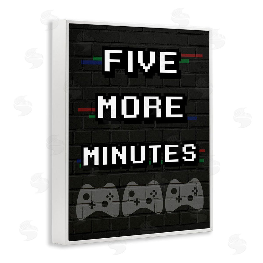 Stupell Studio | Five More Minutes Video Game Phrase Retro Bricks