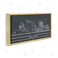 Stupell Studio | Boston City Skyline Minimal Retro Linework