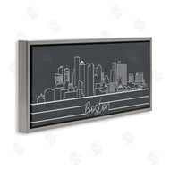 Stupell Studio | Boston City Skyline Minimal Retro Linework