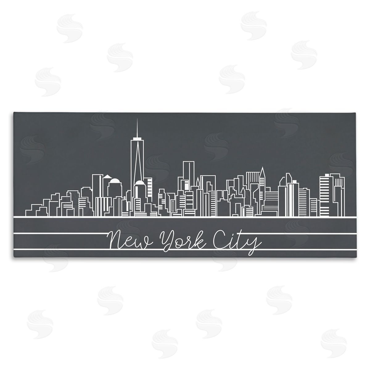 Stupell Studio Retro New York City Skyline Geometric Linework Canvas Wall Art