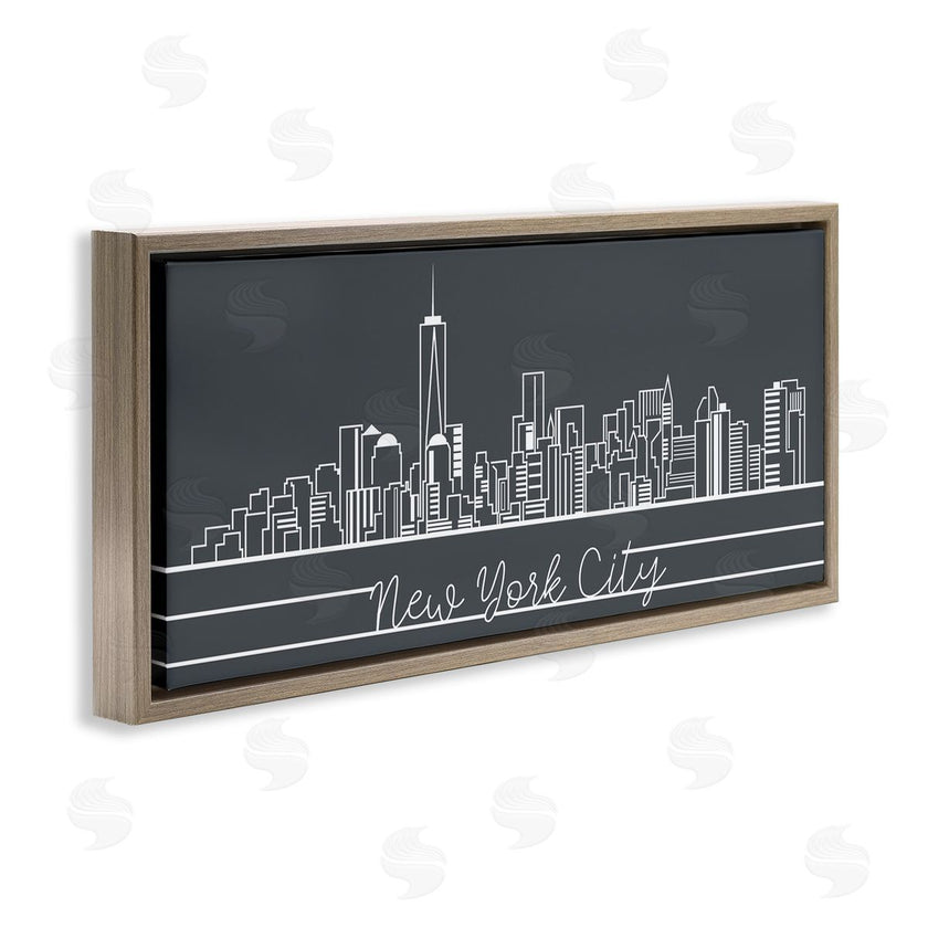 Stupell Studio | Retro New York City Skyline Geometric Linework
