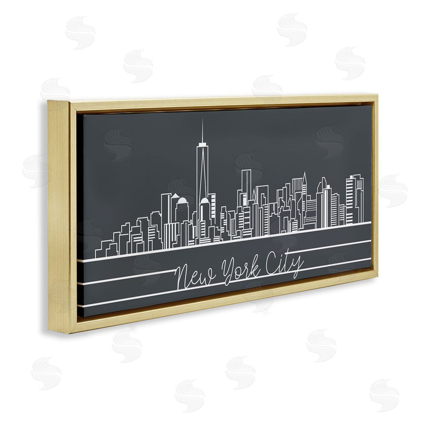 Stupell Studio | Retro New York City Skyline Geometric Linework