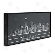 Stupell Studio | Retro New York City Skyline Geometric Linework