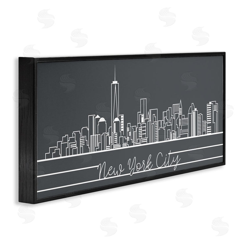 Stupell Studio | Retro New York City Skyline Geometric Linework