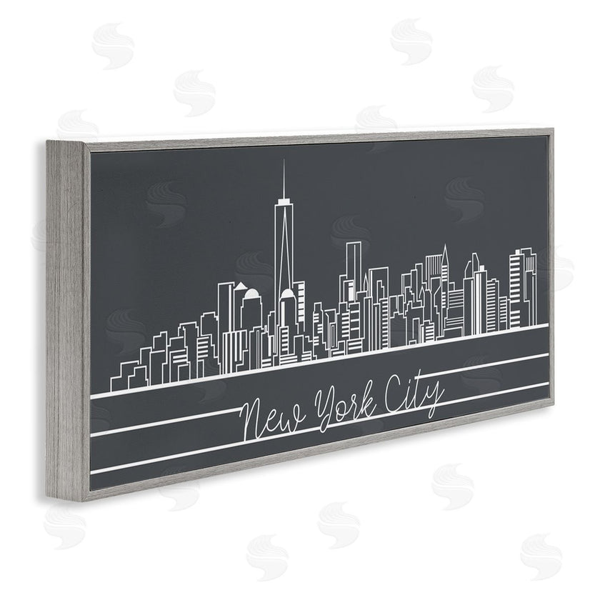 Stupell Studio | Retro New York City Skyline Geometric Linework