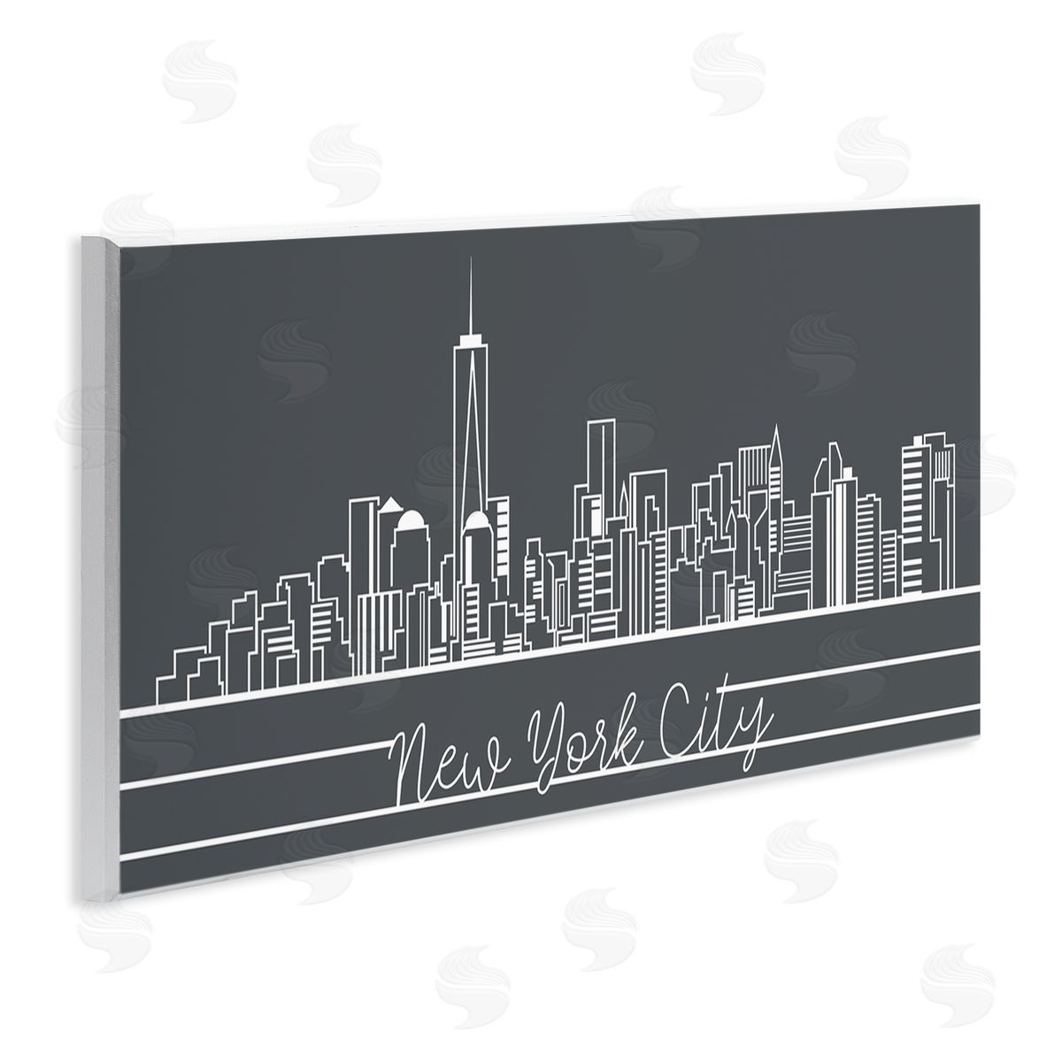 Stupell Studio Retro New York City Skyline Geometric Linework Wall Plaque Art