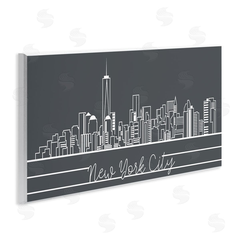 Stupell Studio | Retro New York City Skyline Geometric Linework