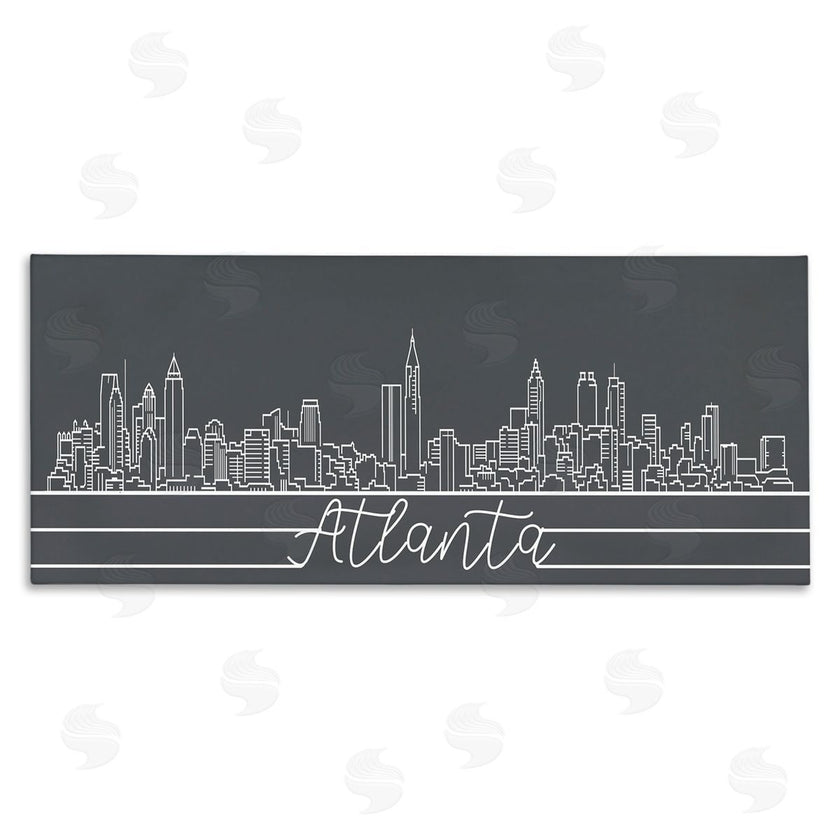 Stupell Studio | Retro Atlanta Georgia City Skyline Geometric Linework