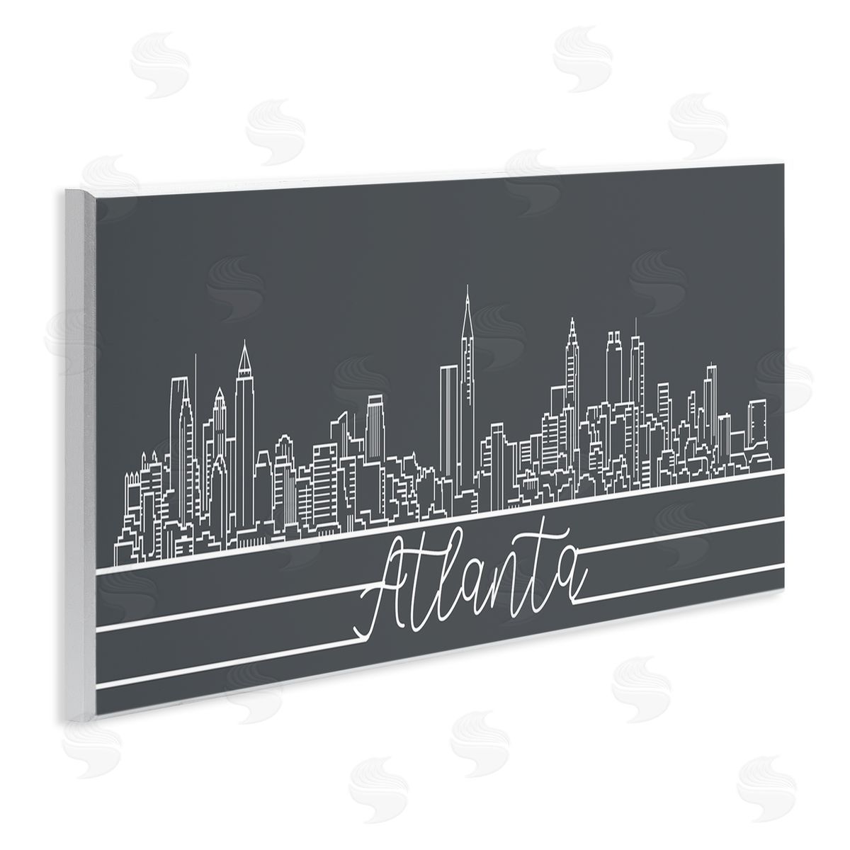 Stupell Studio Retro Atlanta Georgia City Skyline Geometric Linework Wall Plaque Art