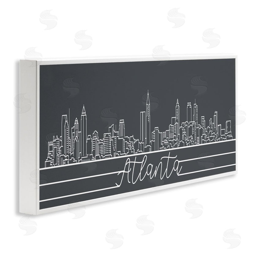 Stupell Studio | Retro Atlanta Georgia City Skyline Geometric Linework