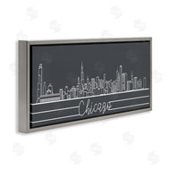 Stupell Studio | Geometric Chicago Illinois Skyline Retro Architecture