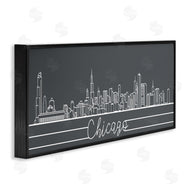 Stupell Studio | Geometric Chicago Illinois Skyline Retro Architecture