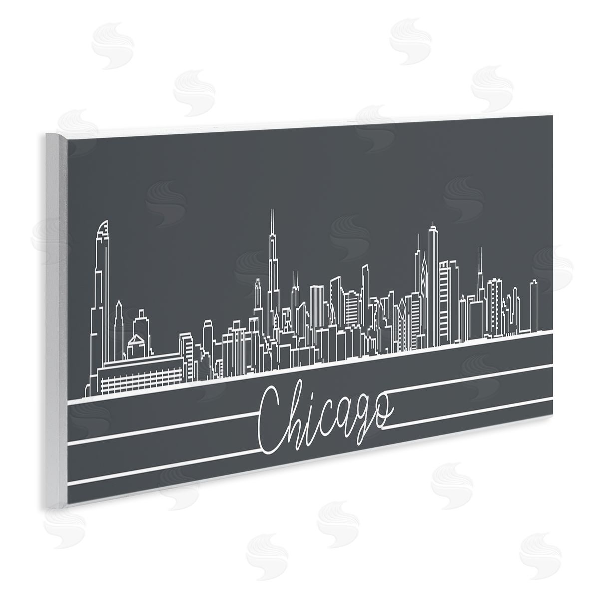 Stupell Studio Geometric Chicago Illinois Skyline Retro Architecture Wall Plaque Art