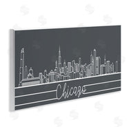 Stupell Studio | Geometric Chicago Illinois Skyline Retro Architecture
