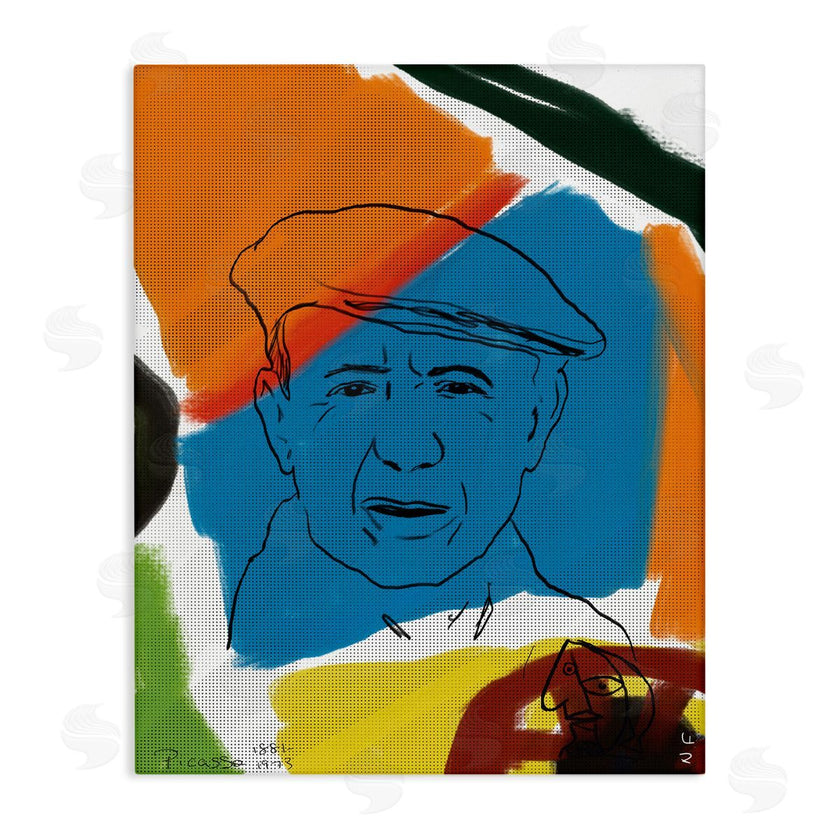 Nancy Ferrara | Modern Picasso Portrait Vibrant Abstract Shapes