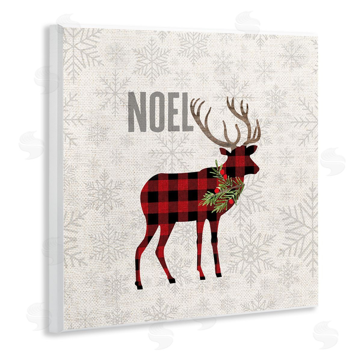 Fluidity/PDR LLC. Noel Phrase Patchwork Reindeer Christmas Snowflakes Wall Plaque Art