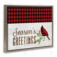 Fluidity/PDR LLC. | Season's Greetings Phrase Red Patchwork Cardinal bird