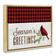 Fluidity/PDR LLC. | Season's Greetings Phrase Red Patchwork Cardinal bird