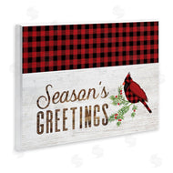 Fluidity/PDR LLC. | Season's Greetings Phrase Red Patchwork Cardinal bird