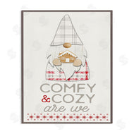 Fluidity/PDR LLC. | Comfy and Cozy Phrase Red Plaid Christmas Gnome