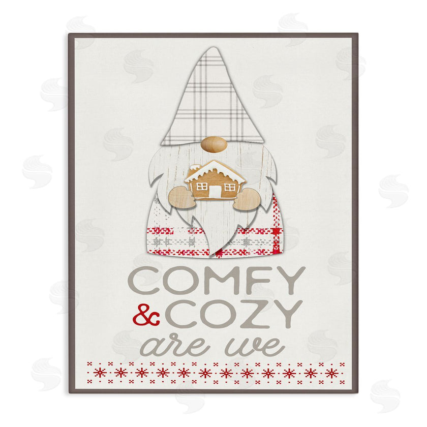 Fluidity/PDR LLC. | Comfy and Cozy Phrase Red Plaid Christmas Gnome