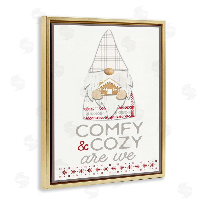 Fluidity/PDR LLC. | Comfy and Cozy Phrase Red Plaid Christmas Gnome