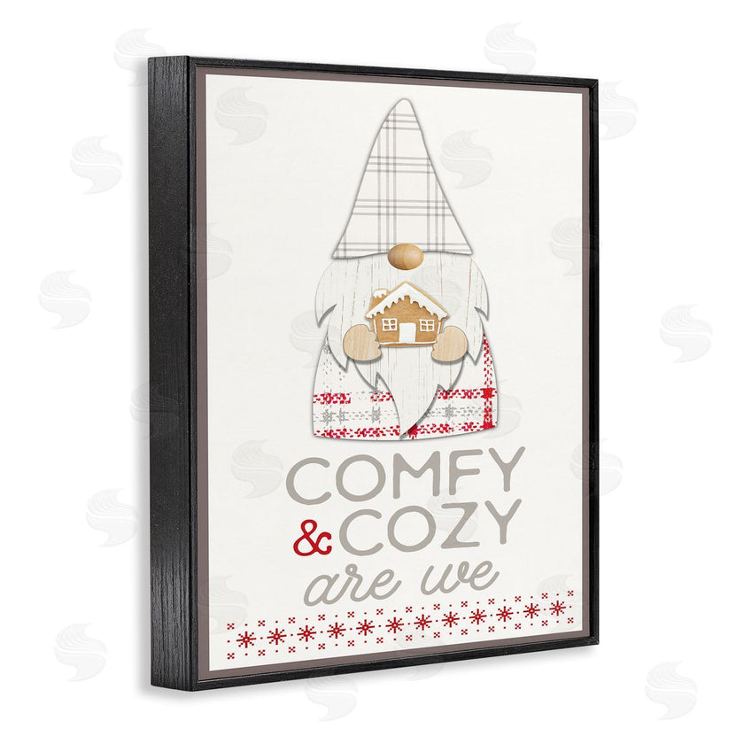 Fluidity/PDR LLC. | Comfy and Cozy Phrase Red Plaid Christmas Gnome