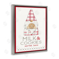 Fluidity/PDR LLC. | Milk and Cookies Phrase Christmas Plaid Gnome