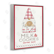 Fluidity/PDR LLC. | Milk and Cookies Phrase Christmas Plaid Gnome