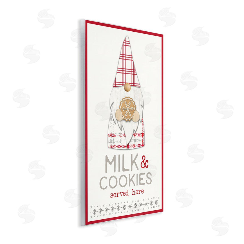 Fluidity/PDR LLC. | Milk and Cookies Phrase Christmas Plaid Gnome